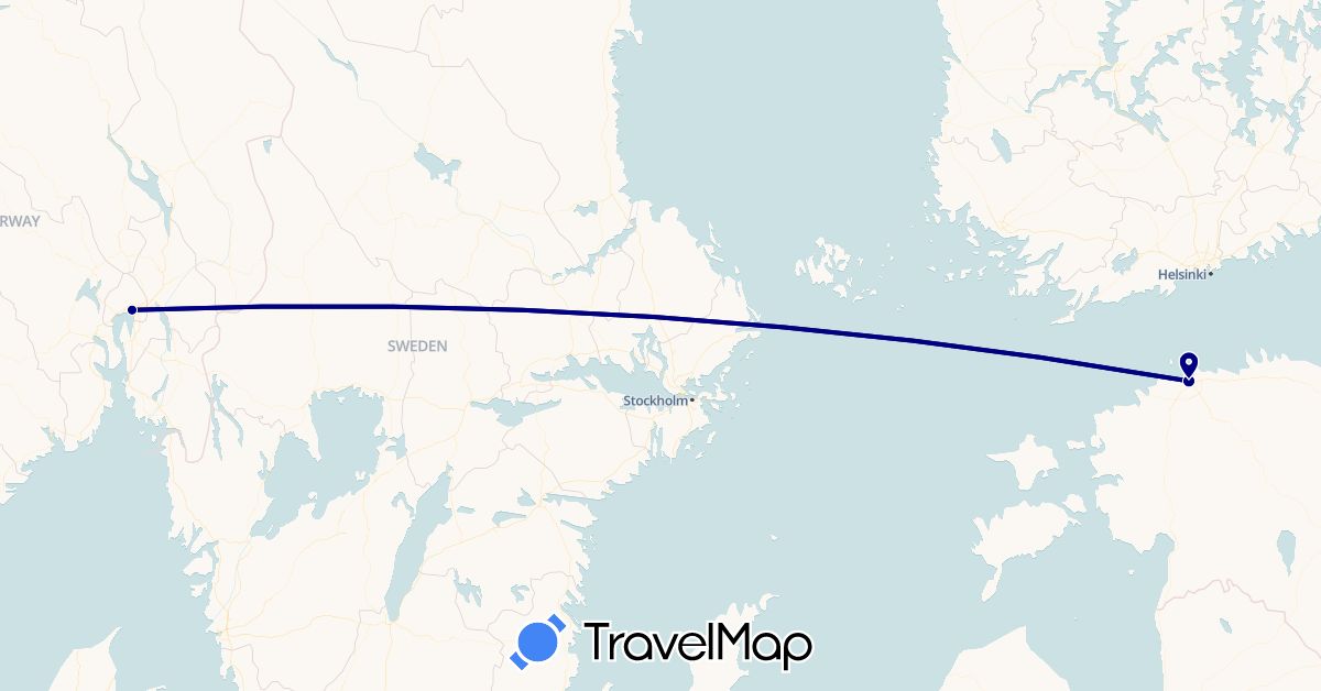 TravelMap itinerary: driving in Estonia, Norway (Europe)